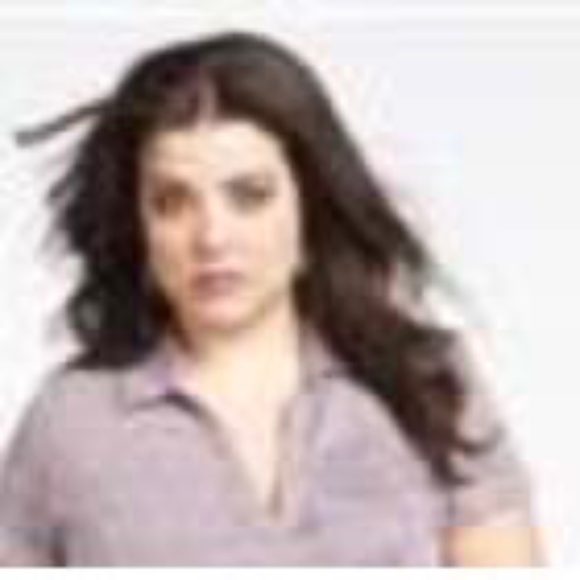 POLO TOP, SHORT SLEEVE, PANSY, SIZE 4X, POLYESTER/COTTON/RAYON, ADDITION ELLE, - Picture 1 of 1